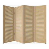 Kit 4 Biombo Folha Horizontal Divisor Ripado C 8 Pezinhos