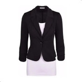 Kit 4 Blazer Feminino Fashion 1 Botão Varias Cores