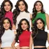 Kit 4 Blusa Regata Feminina Gola Alta Básica Malha Ribana