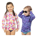 Kit 4 Blusa Térmica Infantil Estampada Segunda Pele Proteção