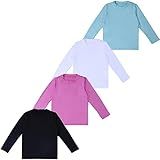 Kit 4 Blusa Termicas Gola Careca Segunda Pele Infantil E Juvenil Camisa Lisas De Inverno Tamanho 6