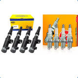 Kit 4 Bobinas 4 Velas Megane Grand Tour 1 6 16v Hi flex