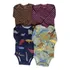 Kit 4 Body Carters Manga Longa Sem Estampa Bebê Menino