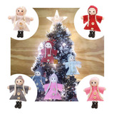 Kit 4 Bonecas Anjo Tranças Feltro Decoração Enfeite De Natal