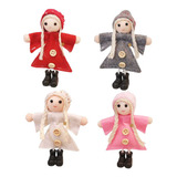Kit 4 Bonecas Menina Vestido Tranças Feltro Enfeite De Natal