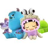 Kit 4 Bonecos Monstros Sa Sulley Mike Boo Randall Miniaturas