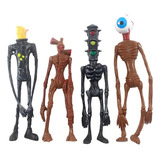 Kit 4 Bonecos Siren Head Action Figure Roblox 20cm Articulados Com Luz Pvc Alta Qualidade Presente Perfeito Cabeça De Sirene