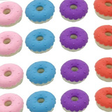 Kit 4 Borrachas Formato Rosquinha Biscoito Apagador Fofa