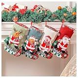 Kit 4 Botas Meias Enfeite Natal Temática Natalina