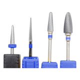 Kit 4 Broca Manicure Tungstênio Curvatura Remoção Acabamento