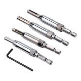 Kit 4 Brocas Centralizador Guia Profissional Dobradiças