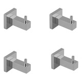 Kit 4 Cabide Gancho Multiuso Suporte Porta Toalha Aço Inox