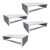 Kit 4 Cabideiros Parede Arara Roupas Prateleira Mdf Decorar