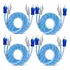 Kit 4 Cabos Rca 1 Metro Tech One Injetado Azul Listrado