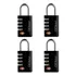 Kit 4 Cadeados Segredo Tsa Preto Malas Viagem Mochila Pado