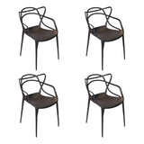 Kit 4 Cadeira Preta Allegra Master Para Cozinha Mesa Jantar