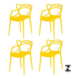 Kit 4 Cadeiras Allegra Amarela Sala