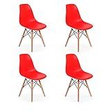 Kit 4 Cadeiras Charles Eames Eiffel Vermelho