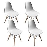 Kit 4 Cadeiras Charles Eames Wood Design Eiffel BRANCO
