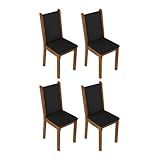 Kit 4 Cadeiras De Jantar 4291 Rustic Preto Madesa