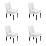 Kit 4 Cadeiras De Jantar Germany Suede Branco