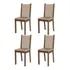 Kit 4 Cadeiras De Jantar Madesa Rustic crema sintético Bege 42927q4tbek
