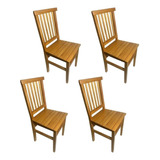 Kit 4 Cadeiras De Madeira Maciça
