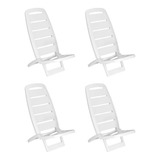 Kit 4 Cadeiras De Praia Reforçada Tramontina Guarujá Branco