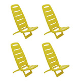 Kit 4 Cadeiras De Praia Tramontina Guarujá Amarelo