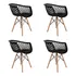 Kit 4 Cadeiras Design Eames Wood Web Preta Poltrona