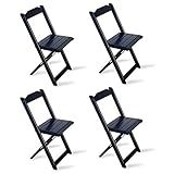 KIT 4 CADEIRAS DOBRÁVEIS MADEIRA PRETA TARIMATÃ