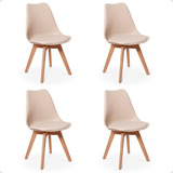 Kit 4 Cadeiras Eames Leda Prime Estofada Magazine Decor Cor Nude