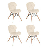 Kit 4 Cadeiras Estofadas Charles Eames