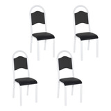 Kit 4 Cadeiras Jantar Ciplafe Cris Tubo Branco