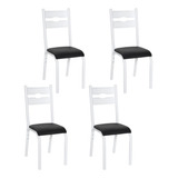 Kit 4 Cadeiras Jantar Ciplafe Luna Tubo Branco