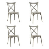 Kit 4 Cadeiras Katrina Plásticas Resistentes Jantar Jardim