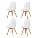 Kit 4 Cadeiras Para Mesa De Jantar Saarinen Leda Branco