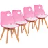 Kit 4 Cadeiras Synk Leda Colorida Policarbonato Allight Estrutura Da Cadeira Rosa Assento Branco