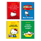 Kit 4 Cadernos Colegial Hello Kitty Capa Dura 1 Matéria 80pg Cor Kit 4 Cadernos Hello Kitty