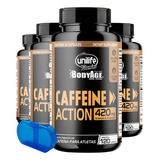 Kit 4 Cafeína Caffeine Action 420mg Unilife 120 Cápsulas