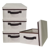 Kit 4 Caixa Para Closet Organizadoras Armario Guarda Roupas 