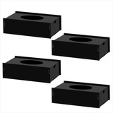 Kit 4 Caixas De Acrilico Preto Sólido Organizadora