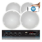 Kit 4 Caixas Som Ambiente Embutir Amplificador 4ch Bt Grave