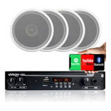 Kit 4 Caixas Som Ambiente Teto 5 Pol Amplificador Bluetooth
