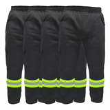 Kit 4-calça De Uniforme Brim Pesado - Com Faixa Refletiva