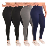 Kit 4 Calça Legging Feminina Slim Academia Suplex Atacado