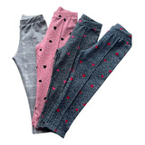 Kit 4 Calça Legging Infantil Menina Inverno Leg