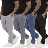 Kit 4 Calça Moletom Masculina Academia Corrida Flanelada Top