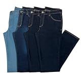 Kit 4 Calças Jeans Masculina Tradicional Almix 46 2 Escuras 1 Média 1 Clara 
