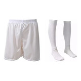 Kit 4 Calções Fut Com Forro 4 Pares Meiões Profissionais